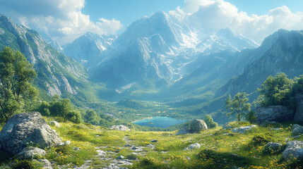 mountain landscape with mountains
