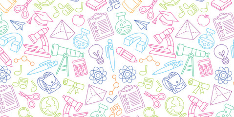 Set of back to school doodle element pattern vector illustration
