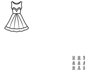 Black line art dresses on white background fashion