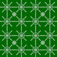 Traditional Thai Floral Pattern | Seamless Vector Design | Orange & Green on Black