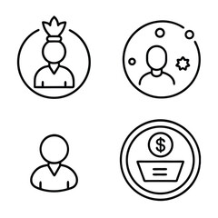 Person icons with crown star and money vector