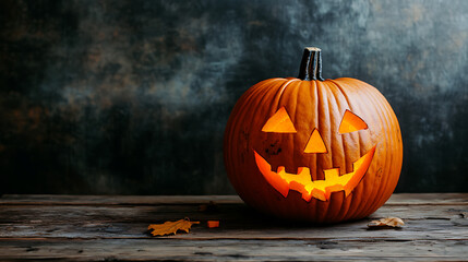 halloween pumpkin on a wooden background