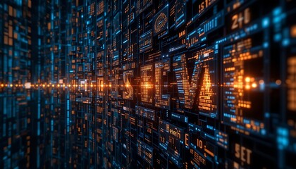 Abstract Digital Technology Background with Circuit Board and Glowing Elements