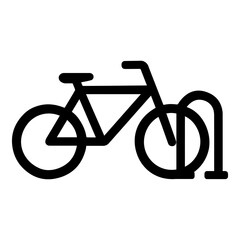 Bicycle parking signage icon with transparent background representing bike parking area and cycling facility

