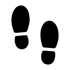 Footstep icon with transparent background representing walking movement and direction symbol
