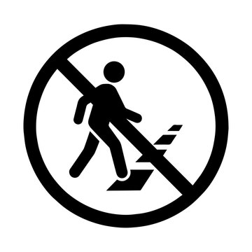 Do not jaywalk signage icon with transparent background representing pedestrian no crossing warning and safety notice
