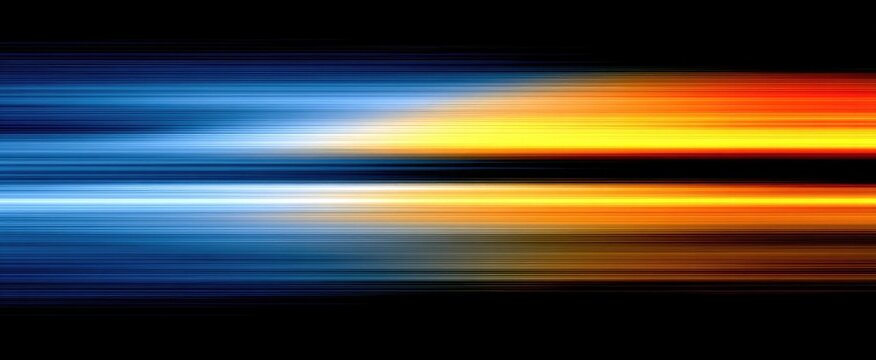 Abstract speed lines of blue and orange