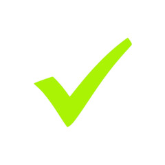 A green check mark indicates approval, isolated on white background