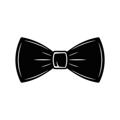 Classic black bow tie with white outline isolated on white background