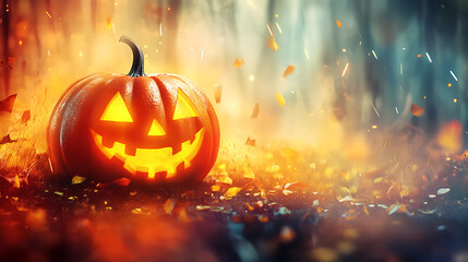 halloween pumpkin in the night