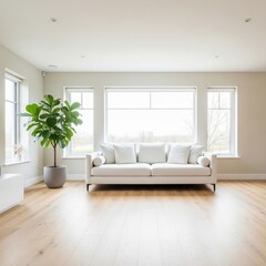 modern living room with white sofa
