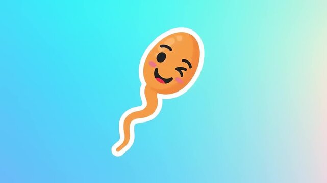 Happy Sperm Cell Cartoon. (3)