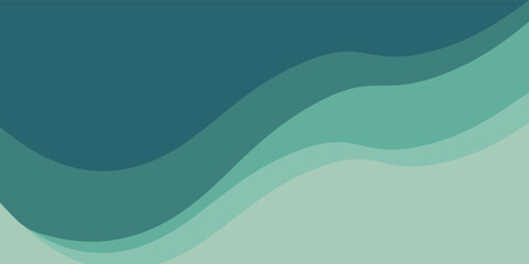 Green curves and ocean waves range from soft to dark vector background designs with flat style. vector illustration eps10