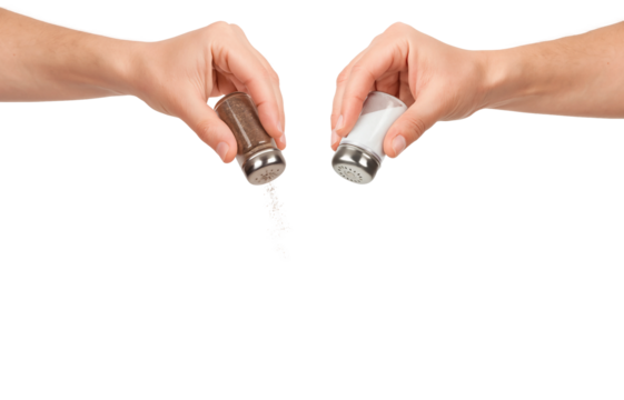 Sprinkling Salt and Pepper by Hand