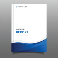 Fototapeta premium Business annual report cover book template flyer wavy design