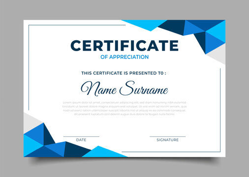 Business certificate for appreciation geometric design decoration