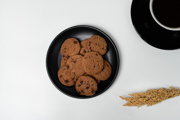chocolate chip with creative property for mockups in white background