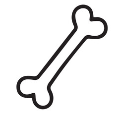 A vector minimalist bone, starkly depicted in black and white with a black outline, created a simple, yet striking, graphic design element.

