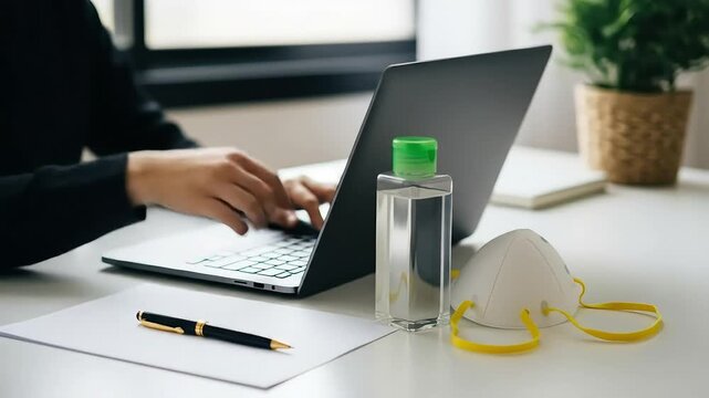 Woman Working From Home, Safety Measures