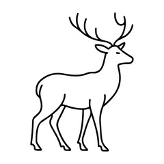 Obraz premium Deer silhouette vector illustration of wild antlered mammals and cute reindeer