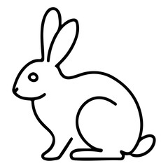 Obraz premium Cute vector illustration of an Easter bunny, a funny pink cartoon animal for spring holiday cards