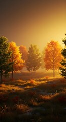 Fototapeta premium sunset in autumn