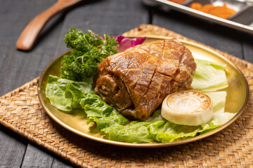 Marinated Korean Pork Ribs (Mapo-style Dwaeji Galbi) – Traditional Sweet and Savory Grilled Pork Rib Cut, Popular in Korean BBQ with Garlic, Soy Sauce, and Charcoal Aroma
