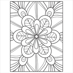 Abstract Mandala Coloring Art – Black and White EPS 10