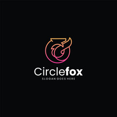 Fototapeta premium Gradient Modern Circlefox Line Art Logo
