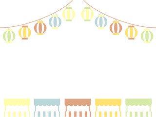 ちょうちんと屋台のフレーム