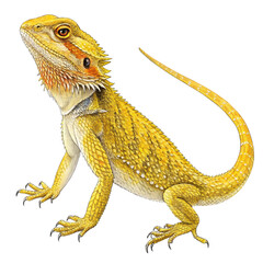 Yellow dragon lizard standing tall