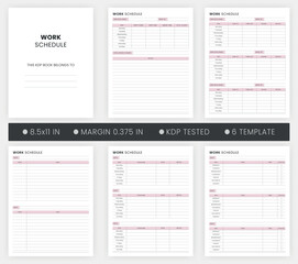 Weekly Work Schedule Template Printable