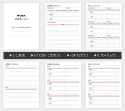 Weekly Work Schedule Template Printable
