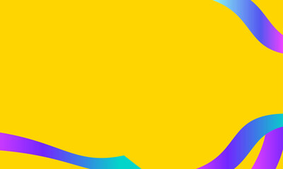 A bright abstract background with a bright yellow canvas and dynamic gradient ribbons flowing in pink, purple, blue, and cyan. Perfect for energetic and modern design concepts.
