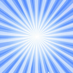 Obraz premium Abstract light blue radial burst pattern background. The image features numerous light and dark blue rays emanating from a bright center