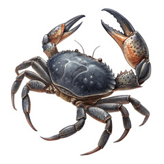 Black sea crab with extended legs