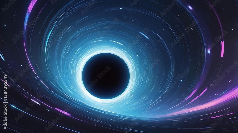 Wall mural a wormhole that appears to be a window into a parallel reality, showing a distorted, familiar earth.