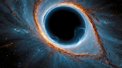 A black hole's jet streams, depicted as powerful, luminous spears piercing through the cosmic void.