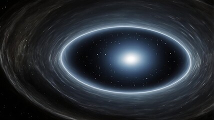 An ancient, alien structure built around a stable wormhole, serving as a cosmic bridge for unknown entities.