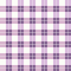 Seamless lavender pink and white plaid pattern.