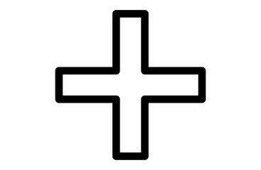 プラス記号のシンプルな線画のUIアイコン