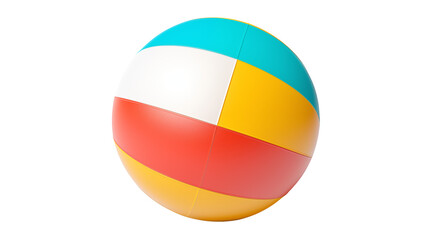 Fototapeta premium Vivid beach ball floats isolated on transparent background radiating fun and summertime vibes