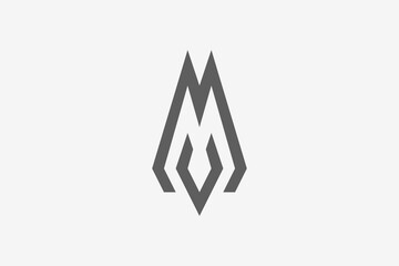 Minimalist letter M sharp logo 