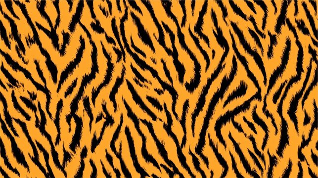 Tiger print pattern in orange and black.