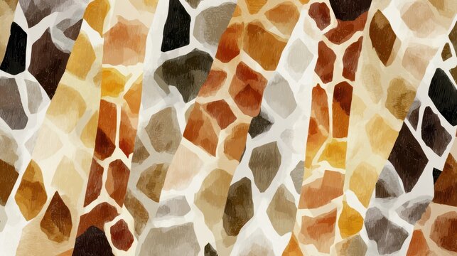Abstract giraffe skin pattern design in muted tones.