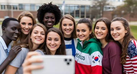 Obraz premium Close-Up of Diverse Girl Friends Hugging on National Day of Girl Friends