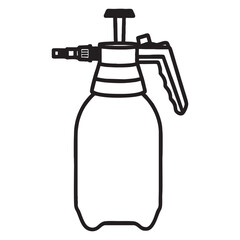 Hand Sprayer silhouette image on a white background