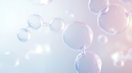 Futuristic Glass and Water Molecular Designs: A Conceptual Exploration of Advanced Skincare and Cosmetic Innovation, Blending Organic Patterns, Bioluminescence, and Minimalist 3D Aesthetics