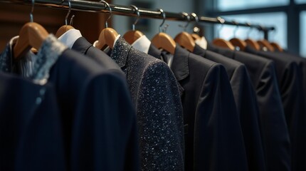Dressing Room Displaying Man's Suits.