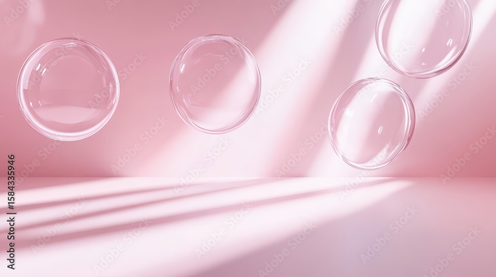 Wall mural beautiful abstract background of floating frosted bubbles